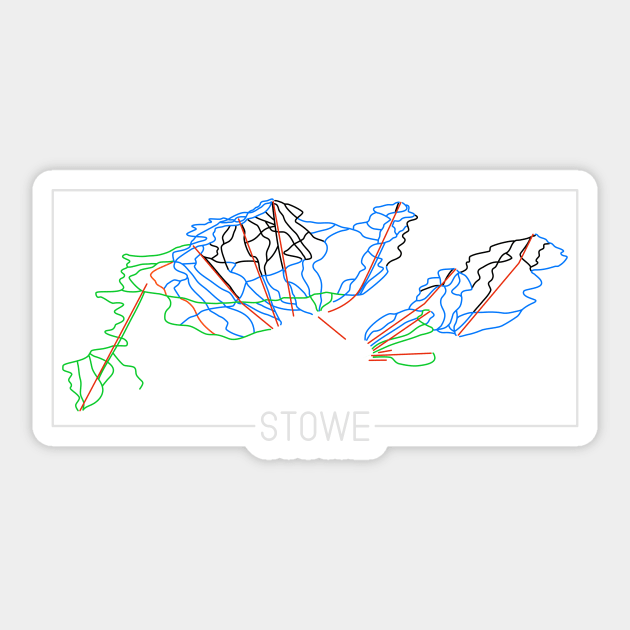 Stowe Trail Rating Map Sticker by ChasingGnarnia